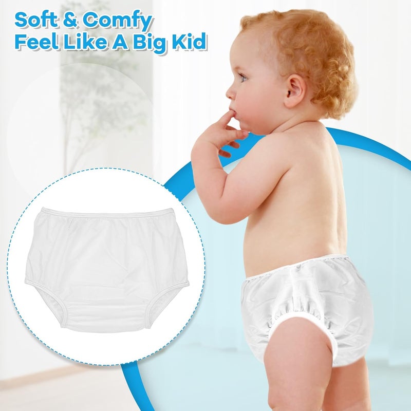 Dappi Reusable Waterproof 100% Nylon Taffeta Diaper Pants for Potty Training & Swimming, Leak-Proof & Rip-Proof, Large (Fits 26-31 lbs), 4 Counts - Image 4